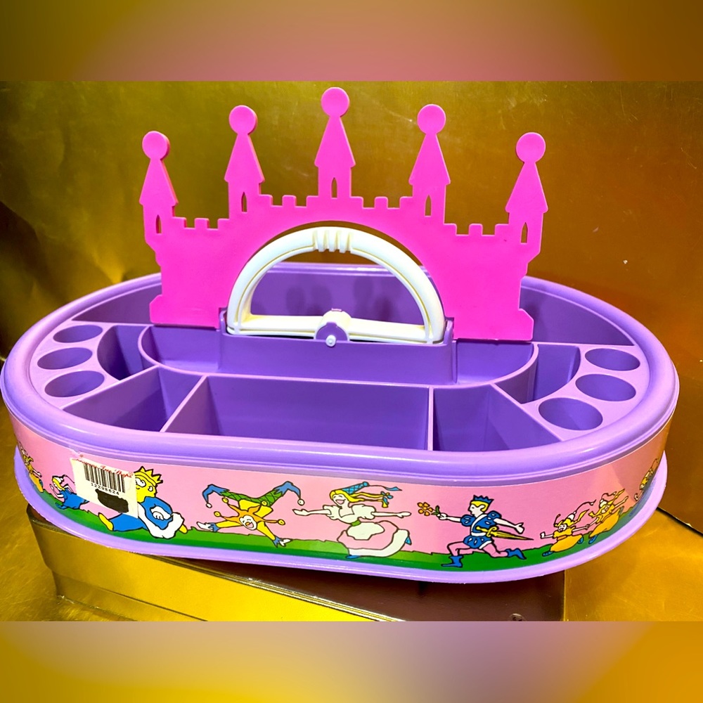 LITTLE PRINCESS VTG 90’s ACCESSORY ORGANIZER HAIR & JEWELRY CASE BY COSMEPAK